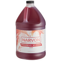 Narvon 1 Gallon Strawberry Beverage 5:1 Concentrate - 4/Case