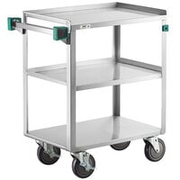 Regency 16 inch x 27 inch Three Shelf 20 Gauge 430 Stainless Steel Utility Cart - Fully Welded