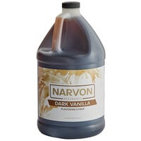 Narvon 1 Gallon Dark Vanilla Syrup - 4/Case