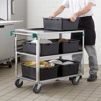 Regency 22 inch x 39 inch Three Shelf 18 Gauge 430 Stainless Steel Utility Cart - Fully Welded