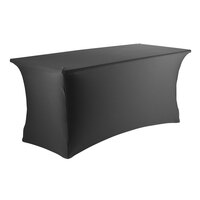 Snap Drape BS630014 Budget Stretch 72" x 30" Black Spandex Table Cover
