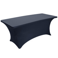 Snap Drape BS630011 Budget Stretch 72 inch x 30 inch Navy Spandex Table Cover