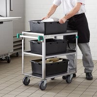 Regency 19 inch x 31 inch Three Shelf 18 Gauge 430 Stainless Steel Utility Cart - Fully Welded