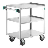 Regency 18 3/4" x 30 1/2" Three Shelf 18 Gauge 430 Stainless Steel Utility Cart - Fully Welded
