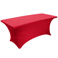 Snap Drape BS630001 Budget Stretch 72" x 30" Red Spandex Table Cover