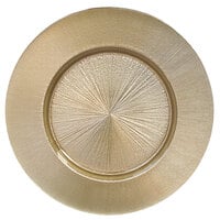 The Jay Companies 1470456 13 inch Fusion Gold Glass Charger Plate