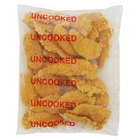 Brakebush Tender-Licious Uncooked Boneless Breaded Chicken Breast Tenderloins 5 lb. Bag - 2/Case
