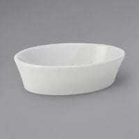 Tuxton BPK-060 7 oz. Porcelain White Oval China Baker / Casserole Dish - 12/Case