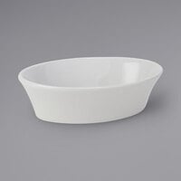 Tuxton BPK-100 10 oz. Porcelain White Oval China Baker / Casserole Dish - 12/Case