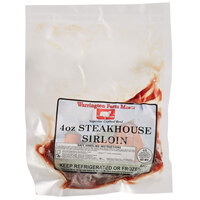 Warrington Farm Meats 4 oz. Frozen Sirloin Steak - 40/Case