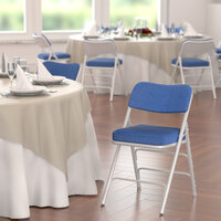 Lancaster Table & Seating Blue Fabric Folding Chair with 2 inch Padded Seat