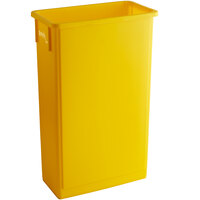 Lavex Janitorial 23 Gallon Yellow Slim Rectangular Trash Can