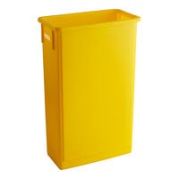 Lavex 23 Gallon Yellow Slim Rectangular Trash Can