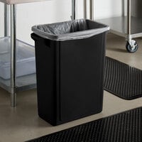 Lavex Janitorial 16 Gallon Black Slim Rectangular Trash Can