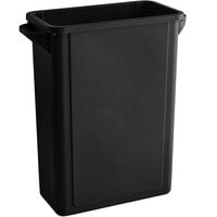 Lavex 16 Gallon Black Slim Rectangular Trash Can