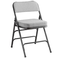 Lancaster Table & Seating Grey Fabric Folding Chair with 2 inch Padded Seat