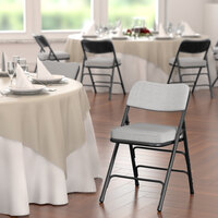Lancaster Table & Seating Grey Fabric Folding Chair with 2 inch Padded Seat