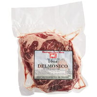 Warrington Farm Meats 16 oz. Frozen Delmonico Steak - 10/Case