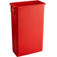 Lavex Janitorial 23 Gallon Red Slim Rectangular Trash Can