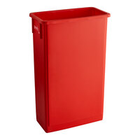 Lavex Janitorial 23 Gallon Red Slim Rectangular Trash Can