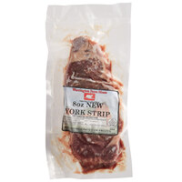 Warrington Farm Meats 8 oz. Frozen New York Strip Steak - 20/Case