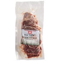 Warrington Farm Meats 8 oz. Frozen New York Strip Steak - 20/Case