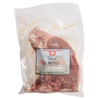 Warrington Farm Meats 12 oz. Frozen T-Bone Steak - 14/Case