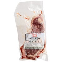 Warrington Farm Meats 10 oz. Frozen New York Strip Steak - 16/Case