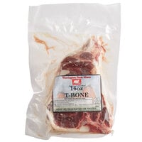 Warrington Farm Meats 16 oz. Frozen T-Bone Steak - 10/Case