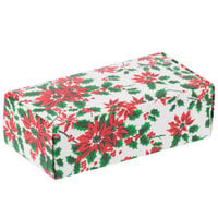 5 1/2 inch x 2 3/4 inch x 1 3/4 inch 1-Piece 1/2 lb. Poinsettia / Holiday Candy Box - 250/Case