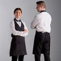 Choice Black Adjustable Tuxedo Apron with 2 Pockets - 32 inch x 29 inch