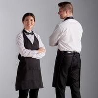 Choice Black Adjustable Tuxedo Apron with 2 Pockets - 32" x 29"