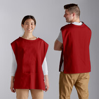 Choice Red Cobbler Apron with 2 Pockets - 29 inchL x 20 inchW