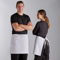 Choice White Poly-Cotton 4-Way Waist Apron - 34" x 34"