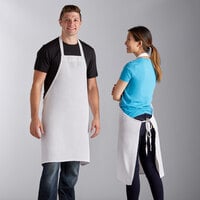 Choice White Basic Bib Apron - 34" x 34"