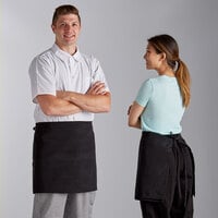 Choice Black Poly-Cotton 4-Way Waist Apron - 34" x 34"