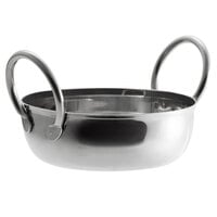 Vollrath 59748 9 oz. Shallow Stainless Steel Balti Dish - 4" x 1 1/2"