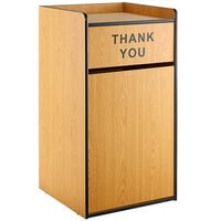 Lancaster Table & Seating Waste 35 Gallon Natural Receptacle Enclosure with THANK YOU Swing Door