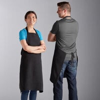 Choice Black Basic Bib Apron - 34" x 34"