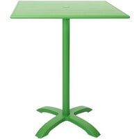 BFM Seating Beachcomber-Bali 24" x 32" Lime Powder Coated Aluminum Bar Height Outdoor / Indoor Table