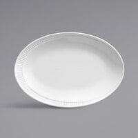 Libbey 968001008 Zipline 13 1/4" x 9" Oval Royal Rideau White Porcelain Platter - 12/Case