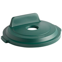Rubbermaid 2018162 BRUTE 32 Gallon Green Round Recycling Bin Lid with Bottle/Can Hole and Vertical Billboard