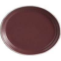 World Tableware ENG-8-M Englewood 12 inch Matte Mulberry Porcelain Oval Platter - 12/Case