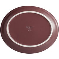 World Tableware ENG-8-M Englewood 12 inch Matte Mulberry Porcelain Oval Platter - 12/Case