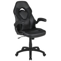 Flash Furniture CH-00095-BK-GG High-Back Black LeatherSoft Swivel Office Chair / Video Game Chair with Flip-Up Arms
