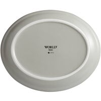 World Tableware ENG-8-C Englewood 12 inch Matte Mint Cream Porcelain Oval Platter - 12/Case