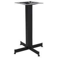 BFM Seating BXS-2020 Jaxon 20" x 20" Sand Black Stamped Steel Dining Height Indoor Cross Table Base, 3" Column