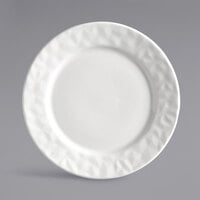 Reserve by Libbey 988001118 Status 6 3/8" Royal Rideau White Porcelain Round Plate with Wide Rim - 36/Case