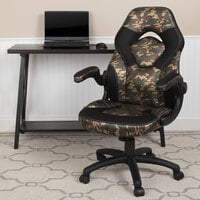 Flash Furniture CH-00095-CAM-GG High-Back Camo LeatherSoft Swivel Office Chair / Video Game Chair with Flip-Up Arms