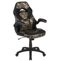 Flash Furniture CH-00095-CAM-GG High-Back Camo LeatherSoft Swivel Office Chair / Video Game Chair with Flip-Up Arms